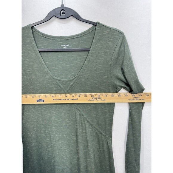 Horny Toad Oblique V Neck Dress Womens Small Green Organic Long Sleeve Outdoor - Picture 8 of 9